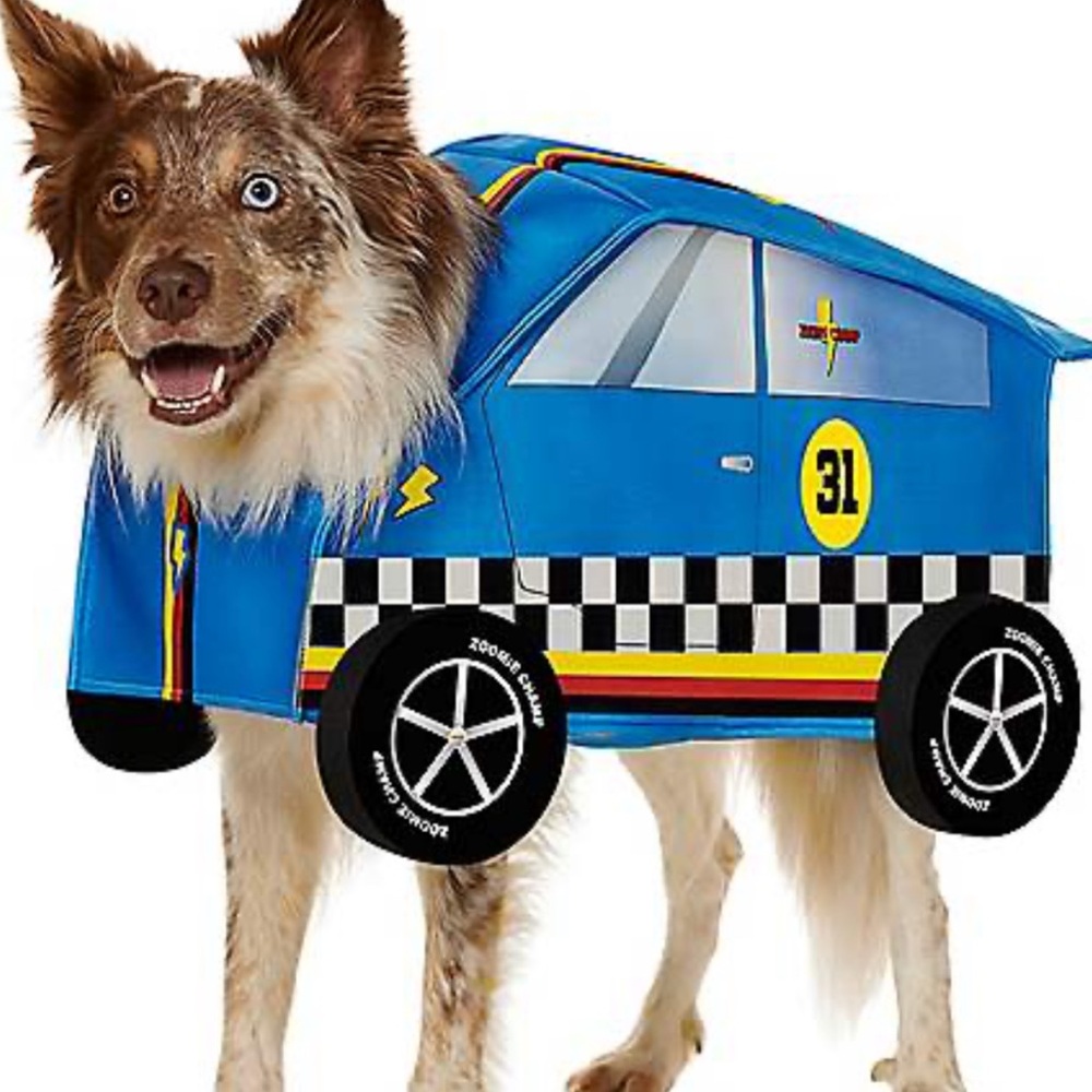 Blue Racing Car Dog Costume
